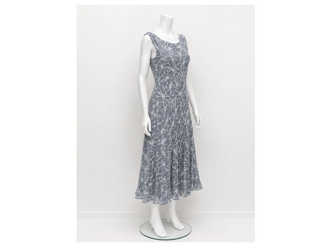 Vestido midi de seda estampado Diane von Furstenberg Blanco Gris - vista 2