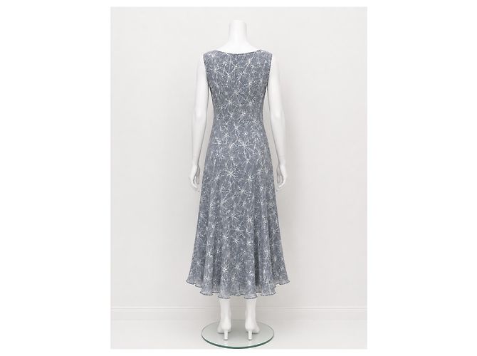Vestido midi de seda estampado Diane von Furstenberg Blanco Gris - vista 4