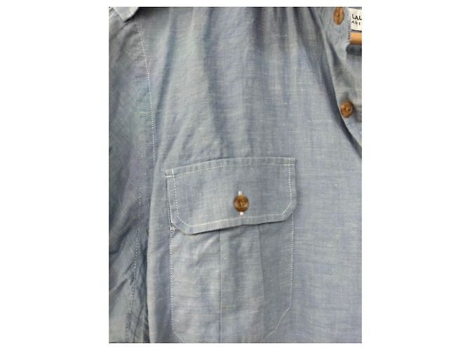 Camicia Saint Laurent in Cotone Blu - vista 3