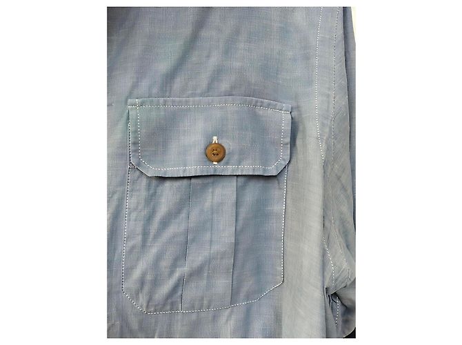 Camicia Saint Laurent in Cotone Blu - vista 4