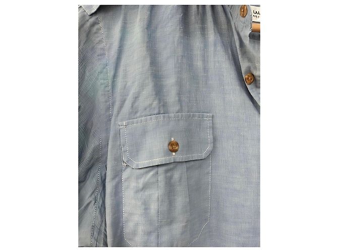 Camicia Saint Laurent in Cotone Blu - vista 7