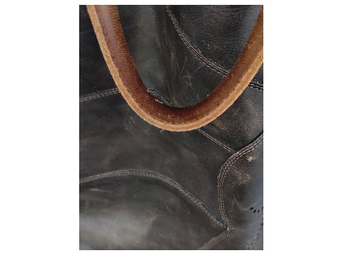 Autre Marque Borsa Tote Fly London Pelle Marrone Perforata - vista 5
