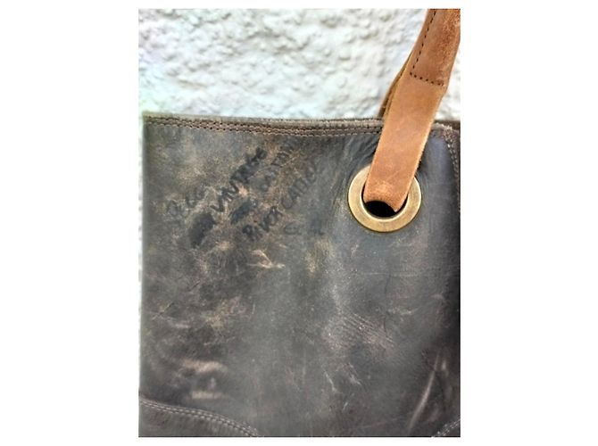 Autre Marque Borsa Tote Fly London Pelle Marrone Perforata - vista 9