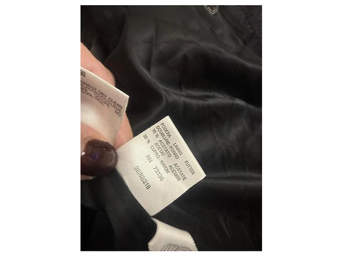 Max Mara zweireihiger Mantel aus Schurwolle grau - Ansicht 11