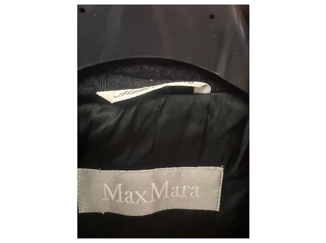 Max Mara zweireihiger Mantel aus Schurwolle grau - Ansicht 12