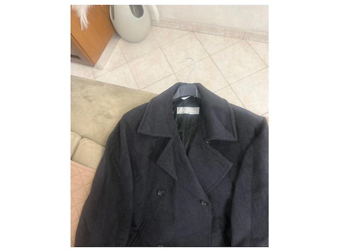 Max Mara zweireihiger Mantel aus Schurwolle grau - Ansicht 3