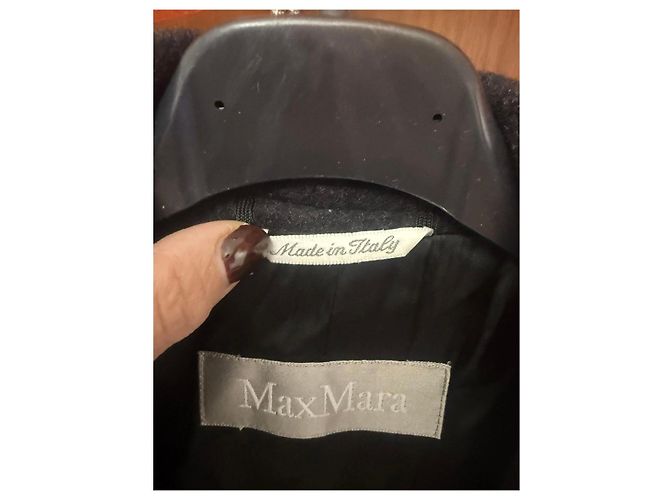 Max Mara zweireihiger Mantel aus Schurwolle grau - Ansicht 6