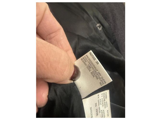 Max Mara zweireihiger Mantel aus Schurwolle grau - Ansicht 9