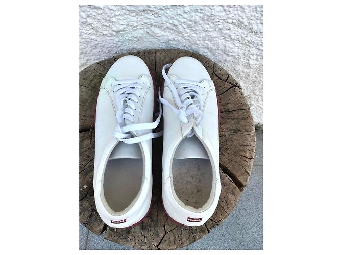 Autre Marque Rad. White Leather Sneakers with Red Soles - view 2