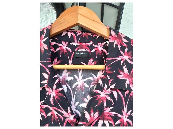Paul Smith Kurzarmhemd mit Palmenprint Schwarz Pink - Ansicht 2