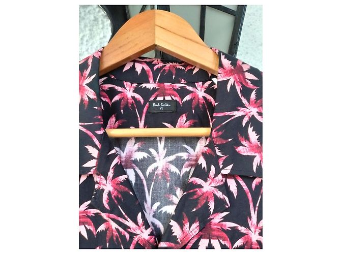 Paul Smith Kurzarmhemd mit Palmenprint Schwarz Pink - Ansicht 5