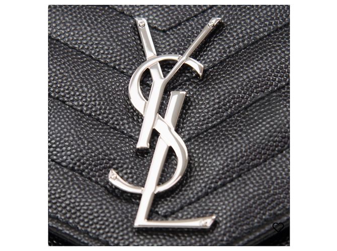 Borsa a catena Saint Laurent Monogram Chevron Nera Nero - vista 12
