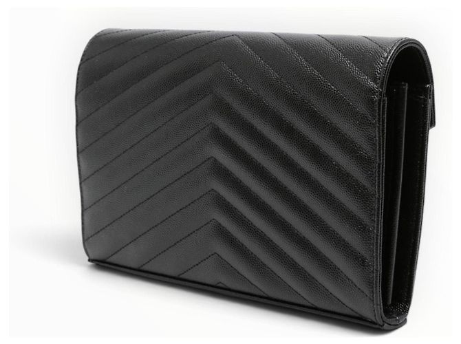 Borsa a catena Saint Laurent Monogram Chevron Nera Nero - vista 15