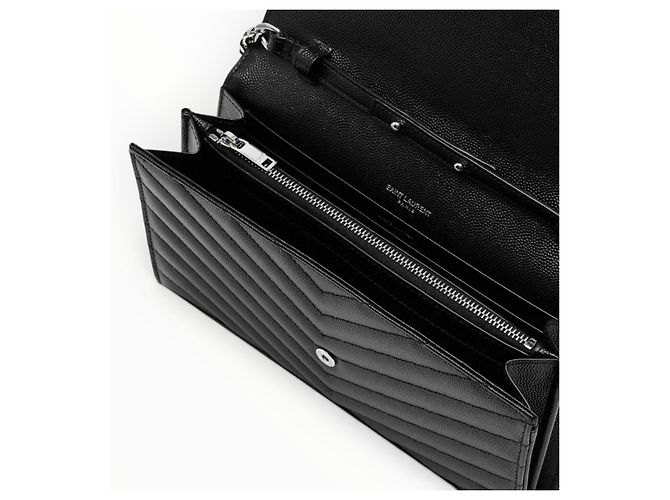 Borsa a catena Saint Laurent Monogram Chevron Nera Nero - vista 16