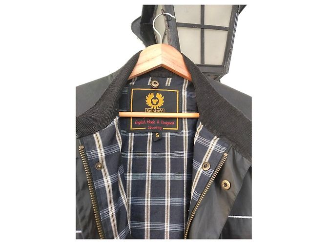 Belstaff Black Polyester Coat with Plaid Lining - view 3