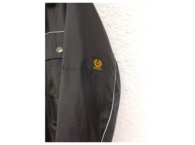 Belstaff Black Polyester Coat with Plaid Lining - view 7