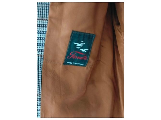 Autre Marque Blazer Fionette da uomo a quadri marrone e beige Nero Bordò - vista 3