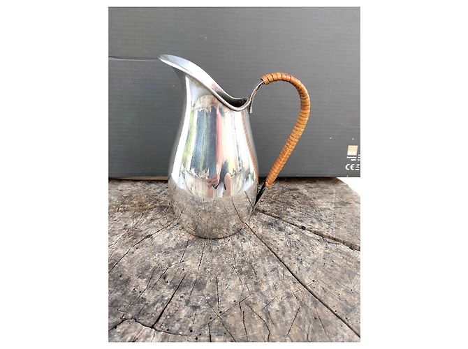 Autre Marque COHR Denmark Silver Pitcher with Wicker Handle Brown Silvery - view 5