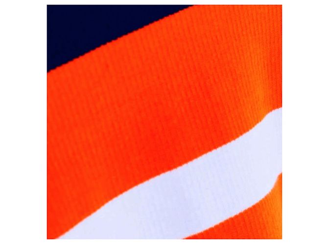 Loewe langes Strickkleid Marineblau Weiß Orange - Ansicht 11