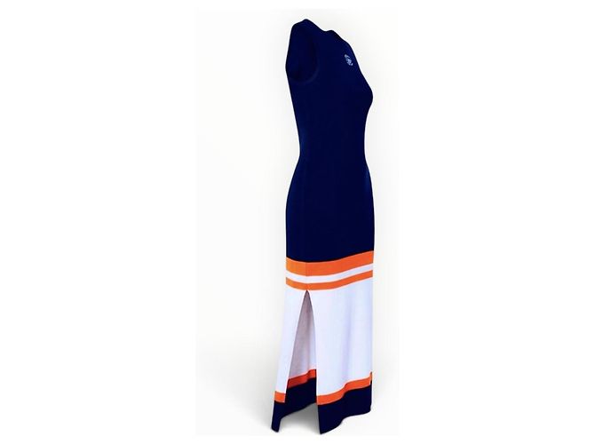 Loewe langes Strickkleid Marineblau Weiß Orange - Ansicht 17