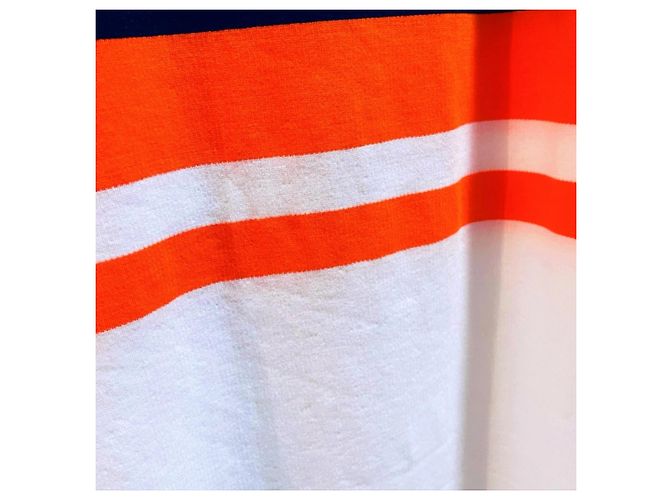 Loewe langes Strickkleid Marineblau Weiß Orange - Ansicht 6