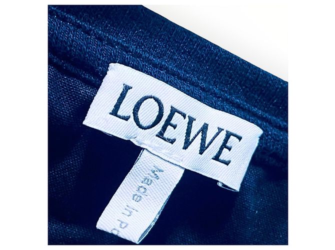 Loewe langes Strickkleid Marineblau Weiß Orange - Ansicht 7