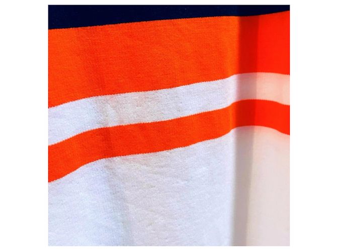 Loewe langes Strickkleid Marineblau Weiß Orange - Ansicht 9