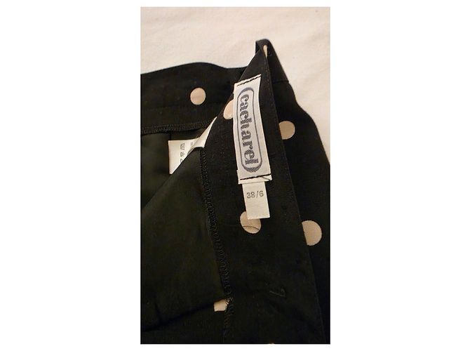 Completo Cacharel in Viskose a Pois Giacca e Gonna Nero Bianco - vista 10