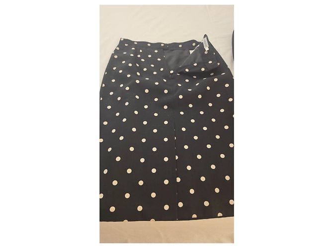 Completo Cacharel in Viskose a Pois Giacca e Gonna Nero Bianco - vista 5