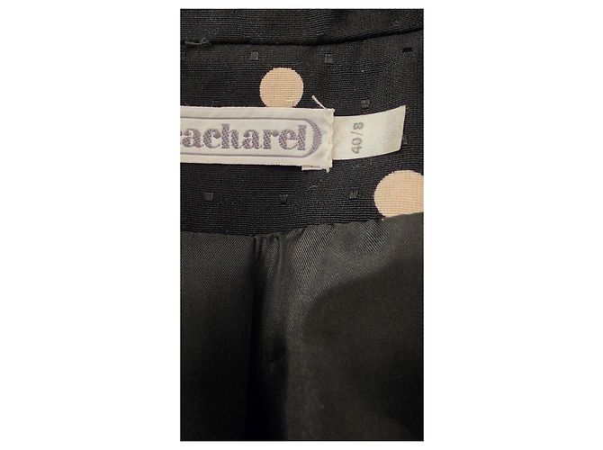 Completo Cacharel in Viskose a Pois Giacca e Gonna Nero Bianco - vista 8