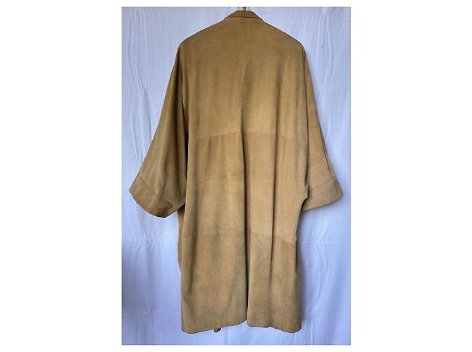 Hermès Giacca Lunga in Camoscio Camel Cammello - vista 3