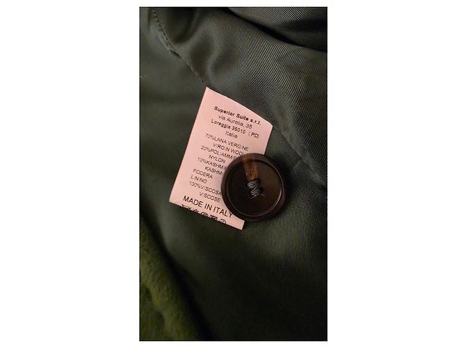 Autre Marque Abrigo SUITE 51 verde de lana virgen y cashmere Verde claro - vista 8