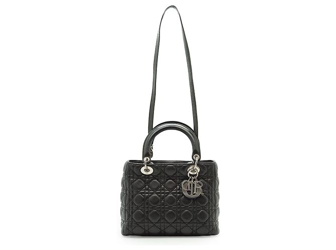 Dior Borsa Lady Medium in pelle Cannage nera Christian Nero - vista 2