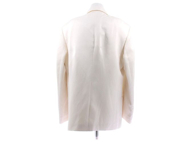 Magda Butrym Blazer de lana satinado crema Beige - vista 2