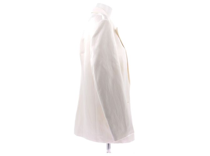 Magda Butrym Blazer de lana satinado crema Beige - vista 3