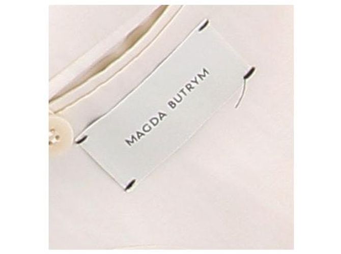 Magda Butrym Blazer de lana satinado crema Beige - vista 5