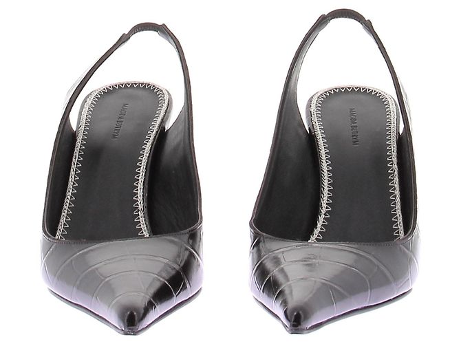 Magda Butrym Slingback con effetto coccodrillo Nero - vista 3