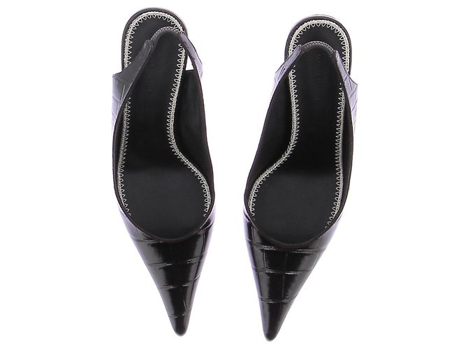 Magda Butrym Slingback con effetto coccodrillo Nero - vista 4