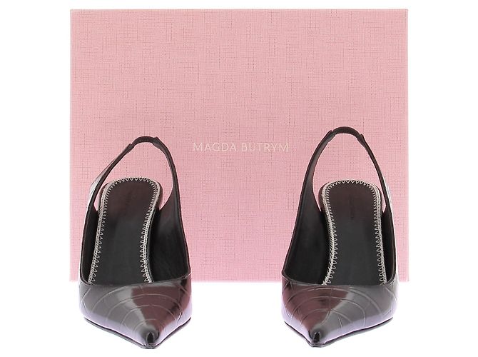 Magda Butrym Slingback con effetto coccodrillo Nero - vista 8