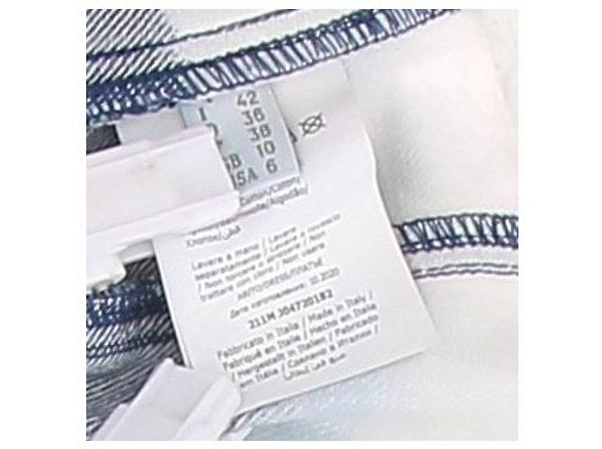 Alberta Ferretti Mini abito in denim bianco e blu - vista 5