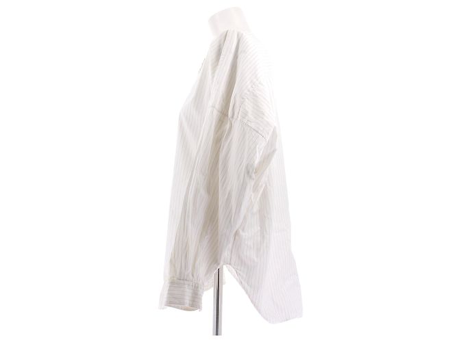 Chloé Camisa de rayas de algodón Blanco - vista 4