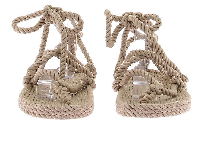 Autre Marque Sandali stringati beige "Romano" - vista 3
