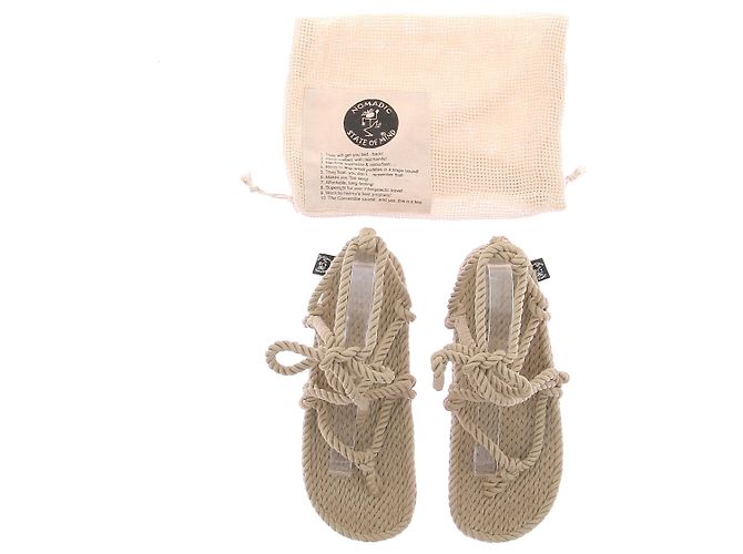 Autre Marque Sandali stringati beige "Romano" - vista 7