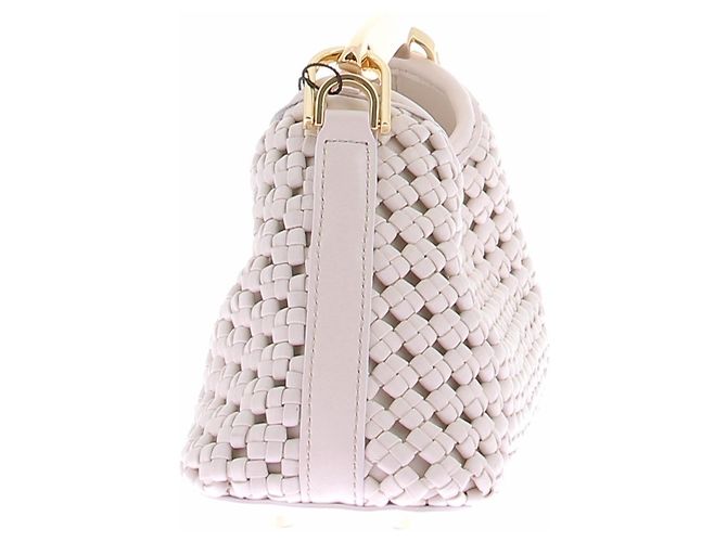 Autre Marque Borsa in pelle intrecciata bianca "Boomerang" Bianco - vista 4