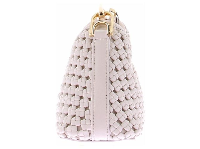 Autre Marque Borsa in pelle intrecciata bianca "Boomerang" Bianco - vista 5