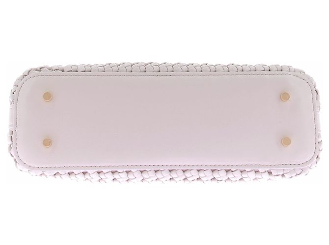 Autre Marque Borsa in pelle intrecciata bianca "Boomerang" Bianco - vista 7