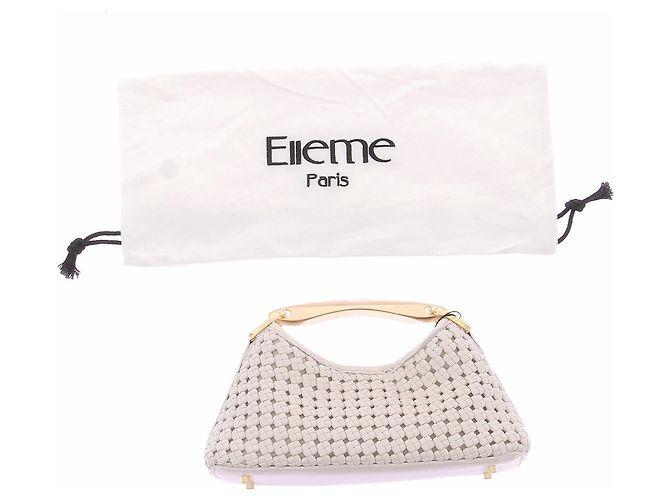 Autre Marque Borsa in pelle intrecciata bianca "Boomerang" Bianco - vista 8