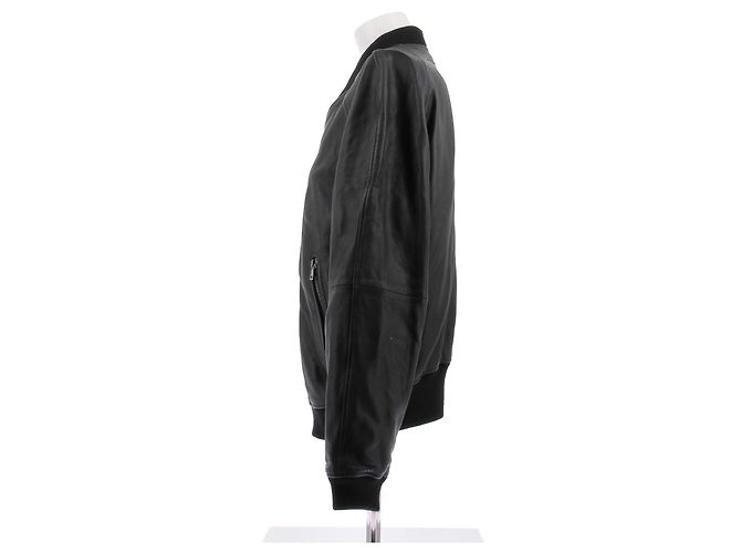 Giacca in pelle nera Givenchy Taglia 52 Nero - vista 4