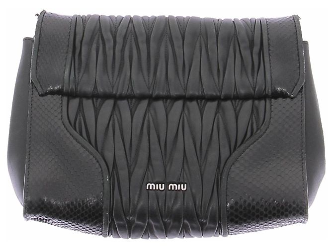 Miu Miu Borsa a pochette in pelle nera Nero - vista 2