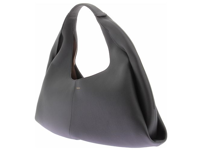 Borsa Shuldo Polène in pelle grigia Grigio - vista 2
